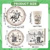 100Pcs Western Cowboy Party Supplies 9"Cowboy Paper Plates 7"Western Party Plates and Napkins Cups for Rodeo Bachelor Theme Baby Shower Barn Wild West Cowboy Ranch Birthday Party Decor Serve25 (pink) view 2