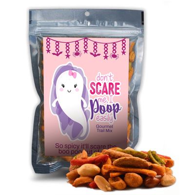 Uncle Franks I Poop Easily Trail Mix - Funny Ghost Halloween Treats Healthy Gag Gifts Spicy Snack Gifts for Teens, Women, Horror Fans, Novelty Party Favors