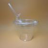 100 Pack - 12 oz Clear Plastic Cups with Sip Lids and Straws, Sturdy&Food Safe Iced Coffee Cups with lids, Disposable Smoothie Cups for Cold Drinks (12oz Cup + Lid + Clear Straw Wrapped) view 2