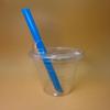 100 Pack - 12 oz Clear Plastic Cups with Sip Lids and Straws, Sturdy&Food Safe Iced Coffee Cups with lids, Disposable Smoothie Cups for Cold Drinks (12oz Cup + Lid + Clear Straw Wrapped) view 3