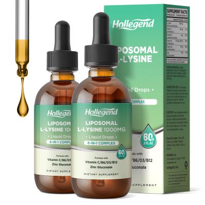 Liposomal L-lysine 1000MG Liquid Drops, Lysine Supplement for Women & Kids with Vitamin C, B6, D3, B12 & Zinc Gluconate, Skin & Lip Health, Immune & Collagen Production Support, Lemon Flavor, 4 fl oz