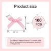 100Pcs 1Inch Mini Ribbon Pink Bows for Crafts Gift Wrapping, Small Tiny Gift Premade Bow Decor for Women Hair Party Bags, Ribbon Bow for Valentine New Year Thanksgiving Birthday Wedding view 3