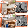 20FT Light Bulb Changer for High Ceilings with 5-12FT Heavy Duty Extension Pole,High Ceiling Fan Duster Extendable Reusable Cobweb,Feather,Window Cleaning Squeegee Kit for Home & House,Interior Roof view 3