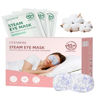 LEXNHOM Self Heating Eye Mask for Dry Eyes 24 Pack, 45+ Min Steam Eye Masks Disposable Dark Circles Puffy for Sleep Travel Office, Warming Rest Eye Mask Best Gifts for Women and Loved Ones (Unscented)