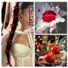 100Pcs 1Inch Mini Ribbon Red Bows for Crafts Gift Wrapping, Small Gift Premade Bow Decor for Women Hair Clip Party Candies Cake, Ribbon Bow for Valentine New Year Thanksgiving Birthday Wedding view 2
