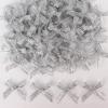 100Pcs 1Inch Mini Ribbon Bows for Crafts Gift Wrapping, Tiny Gift Premade Silver Bow Decor for Women Hair Clip Party Cake Nail, Ribbon Bow for Christmas Valentine New Year Thanksgiving Birthday view 1