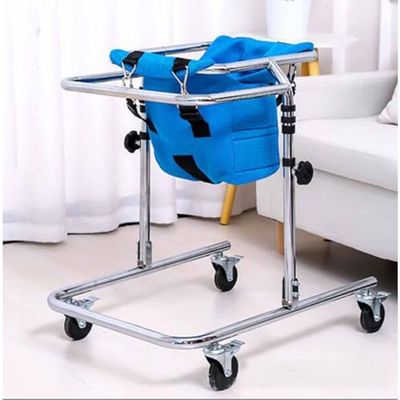 Adjustable Height Rollator Walker with Seat and 4 Wheels, Foldable Design for Rehabilitation and Mobility Training