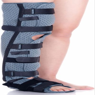 1pc Adjustable Knee Immobilizer Full Leg Brace - Breathable Lightweight Support for Postoperative Recovery & Injury Relief(Small)