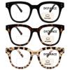 Caeyer 3 Pack Bifocal Reading Glasses For Women Blue Light Blocking Clear Top Retro Square Frame With Spring Hinge 2.75x view 1