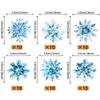 60 PCS Blue Edible Snowflake Cupcake Toppers Wafer Paper Snowflake Cupcake Picks Edible Frozen Birthday Decorations for Christmas Winter Holiday Frozen Theme Baby Shower Birthday Party Supplies view 2