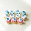 60 PCS Blue Edible Snowflake Cupcake Toppers Wafer Paper Snowflake Cupcake Picks Edible Frozen Birthday Decorations for Christmas Winter Holiday Frozen Theme Baby Shower Birthday Party Supplies view 3