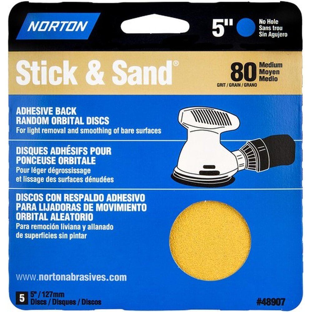 05455 5" No Hole 80 Stick & Sand Paper Disc (4pk) LANC-15099-NF