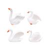 Mini White Swan Figurines, Resin Cake Toppers for Wedding Decor, Fairy Garden, DIY Crafts, 2 Inch, 4 Pack view 1