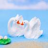Mini White Swan Figurines, Resin Cake Toppers for Wedding Decor, Fairy Garden, DIY Crafts, 2 Inch, 4 Pack view 2