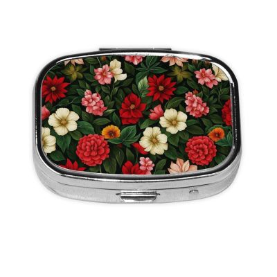 Multicolor Flowers Pill Box Portable Mini Pill Organizer Case