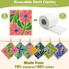Revahope 6 Packs Swedish Paper Cloths for Kitchen, Reusable Paper Towels Washable Dish Rags, Highly Absorbent Kitchen Towels Quick Drying Swedish Sponge Cleaning Dish Cloths (Hawaiian Style) view 3