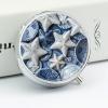 Pill Case Small Pill Box with Mirror 3 Compartment Round Pill Organizer for Purse Or Pocket Metal Medicine Holder, Pill Container Travel Gifts - Sea Theme Starfish Painting view 4