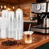 100PCS 12 oz Disposable Plastic Cups with Flat Lids and Clear Straws, Round Bottom To Go Iced Coffee Cups, Small Sturdy Drink Cups for Soda, Smoothies, Cold Beverage, Juice Bars, Takeout, Office view 2