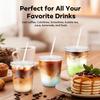 100PCS 12 oz Disposable Plastic Cups with Flat Lids and Clear Straws, Round Bottom To Go Iced Coffee Cups, Small Sturdy Drink Cups for Soda, Smoothies, Cold Beverage, Juice Bars, Takeout, Office view 3