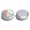 Travel Pill Organizer Box 3 Compartment, Small Medicine Case, Pocket Daily Pharmacy Container, Metal Medication Holder Dispenser for Fish Oil Vitamin Supplement Storage - Beach Seashell & Butterfly view 3