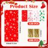 120 PCS Christmas Cellophane Treat Bags, Cookies Candy Goody Bags with Twist Ties for Gifts, Party Supplies view 2