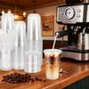 100PCS 18 oz Disposable Plastic Cups with Flat Lids and Clear Straws, Round Bottom To Go Iced Coffee Cups, BPA Free Holiday Cups for Smoothies, Cold Drinks, Coffee Shop, Juice Bars, Christmas Party view 2