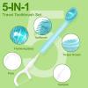 Malisseladi 5 in 1 Mini Disposable Toothbrushes with Toothpaste + Floss + Pick + Tongue Scraper | Travel Size | Individually Wrapped | Soft Set for Work or Travel (Iced Apple Flavor, 26 pcs) view 3