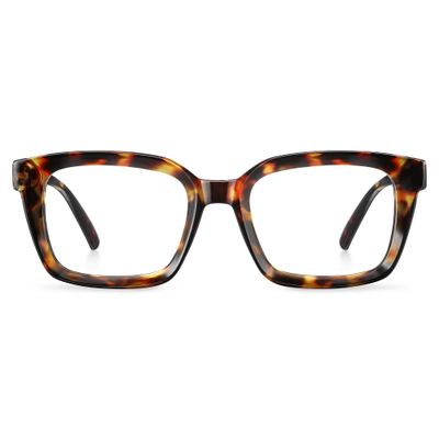 XVXV Square Reading Glasses for Women - Blue Light Blocking Readers Anti Glare Eyeglasses with Spring Hinge - Yellow Floral, 4.0X