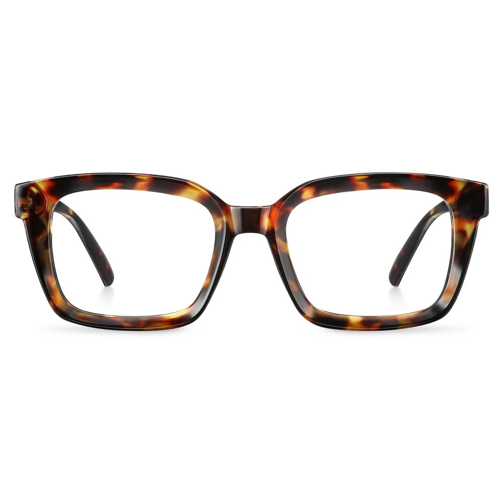 XVXV Square Reading Glasses for Women - Blue Light Blocking Readers Anti Glare Eyeglasses with Spring Hinge - Yellow Floral, 4.0X