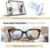 XVXV Square Reading Glasses for Women - Blue Light Blocking Readers Anti Glare Eyeglasses with Spring Hinge - Yellow Floral, 4.0X view 3
