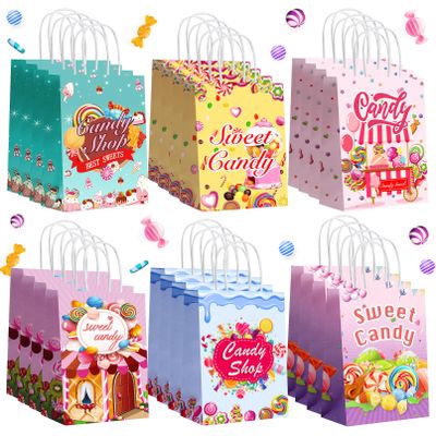 Cabaubl 24 Pack Candy Goodie Bags, Gift Bag with Handles, Candy Bags for Candy Party Favors, Treat Bag for Birthday Party Decorations
