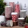 200 Set Christmas Disposable Coffee Cups with Lids 12oz, Bulk Red and Black Xmas Holiday Hot Chocolate Party Paper Cups for Hot Cocoa Cold Drinks Christmas New Year Winter Party Supplies Decorations view 4