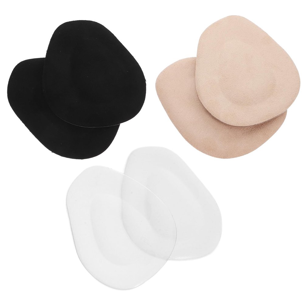 FOMIYES 3 Pair Half Insoles: Forefoot Cushion Inserts for Women Shoes - Comfortable Lint and Gel Inserts,Ball of Foot Cushions,Anti Slip, Invisible Color : Black, Light Yellow,Transparent
