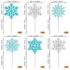 36 Pack Snowflake Cupcake Toppers Glitter Winter Snowflake Cupcake Picks Winter Frozen Cake Decorations Christmas Baby Shower Kids Birthday Party Supplies Light Blue Silver view 2