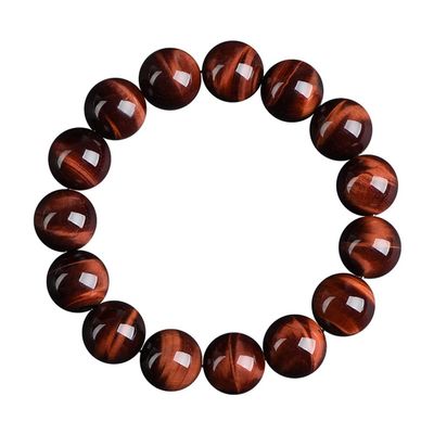 Red Tigers Eye Bracelet for Men Women | Natural Handmade Protection Root Chakra Gemstone Crystal Jewelry for Large Beads Enthusiast,12mm