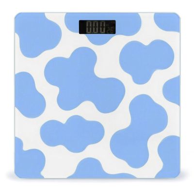 Smart Scale for Body Weight Automatic Switch Digital Bathroom Weighing Scale Light Blue Animal Cow Print