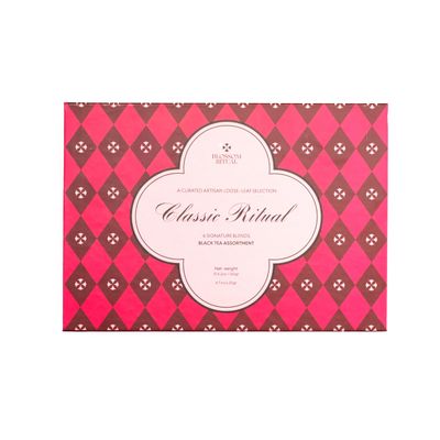 BLOSSOM RITUAL Classic Ritual Black Tea Gift Set 6 LooseLeaf Artisan Tins Earl Grey, Crimson Rose, Autumn Orange & More Elegant Tea Sampler 4.2oz