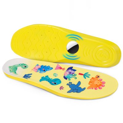 Kids Shoe Insole for Airtag Holder, Insert with Hidden Tracker Slot,Trim to Fit Design,Breathable Comfort Soft Material (Yellow,Foot:7.1-7.5IN/Insole:7.6-8.3IN/12.5C-1Y)