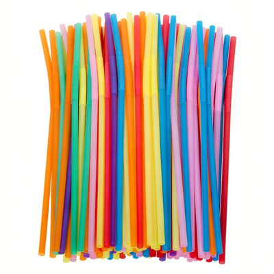 100 Pcs Colorful Straws Disposable, Extra Long Straws, Flexible Plastic, for Party Decorations, Multicolor, 10.5x0.23inch