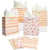 Ehpiern 8 Pcs Beautiful Gift Bags, 9" Paper Gift Bag with Tissue Paper, Reusable Gift Bags Suitable for Presents of Any Birthday, Baby Shower, Weddings, Christmas, Mothers Day & Other Occasion (8PCS Pink) view 1