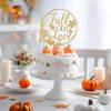 Fall in Love Cake Topper, Fall Themed Wedding Cake Decorations, Autumn Thanksgiving Bridal Shower Wedding Anniversary Party Decorations, Gold Glitter view 3