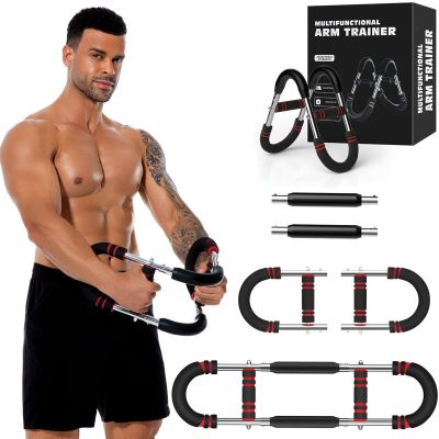 Arm Trainer, Adjustable Chest Workout Equipment for Men & Women, Home Gym Strength Muscle Builder Training Arms, (20-110 lbs) Red, 20-60lb -