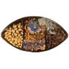 Germack - 3-Part Football Party Snack Tray - Roasted and Salted Peanuts - Honey BBQ Crunch Snack Mix - Roasted and Salted Almonds (19oz Football Shaped Tray) view 1