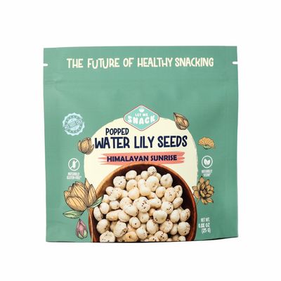 Let me snack LLC Himalayan Sunrise Popped Water Lily Seeds - Himalayan Sunrise | Turmeric | Himalayan Pink Salt - Pack of 3