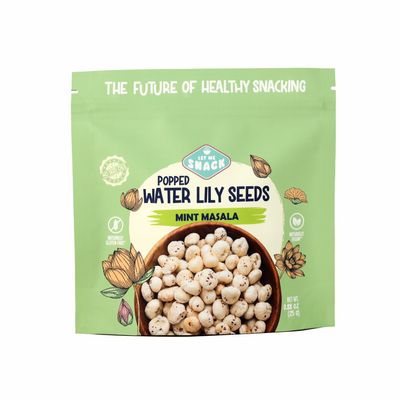 Let me snack LLC | Popped Water Lily Seeds, Pack of 3(Small, Mint Masala)