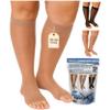 ABSOLUTE SUPPORT Made in USA Travel Compression Socks for Women 20-30 mmHg Graduated Knee High Open Toe, Beige, Small view 1