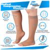 ABSOLUTE SUPPORT Made in USA Travel Compression Socks for Women 20-30 mmHg Graduated Knee High Open Toe, Beige, Small view 3