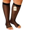 ABSOLUTE SUPPORT Made in USA Travel Compression Socks for Women 20-30 mmHg Graduated Knee High Open Toe, Black, Medium view 1