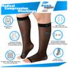 ABSOLUTE SUPPORT Made in USA Travel Compression Socks for Women 20-30 mmHg Graduated Knee High Open Toe, Black, Medium view 3