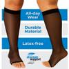 ABSOLUTE SUPPORT Made in USA Travel Compression Socks for Women 20-30 mmHg Graduated Knee High Open Toe, Black, Medium view 4